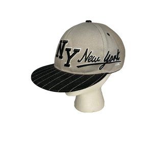 NY New York NYC 1664 Baseball Cap Hat Embroidered Black White Gray Snap Back